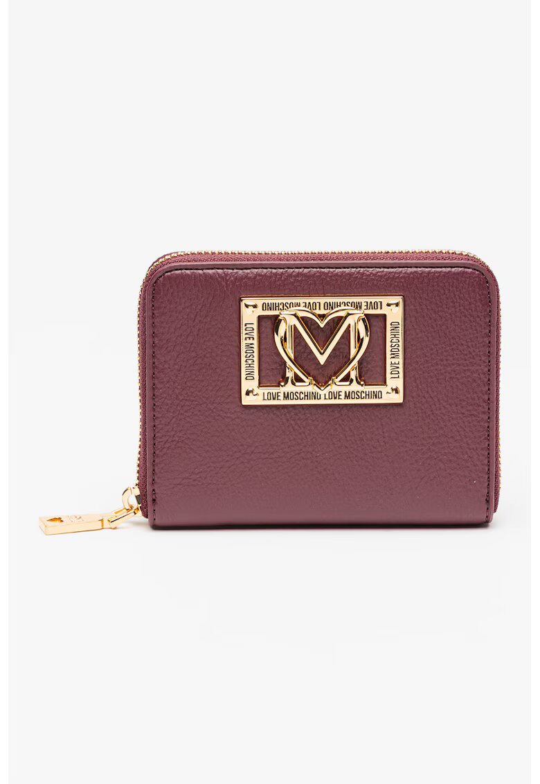 Love Moschino Малко портмоне от еко кожа с цип и метално лого