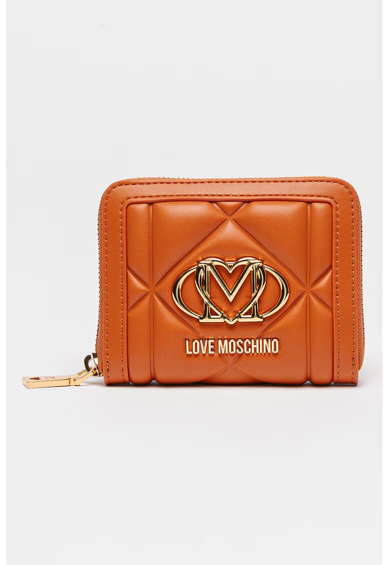 Love Moschino Портфейл от еко кожа с лого - Тъмно оранжево