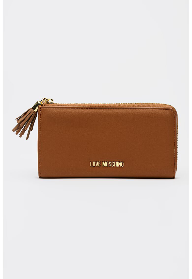 Love Moschino Портфейл от еко кожа с цип и метално лого