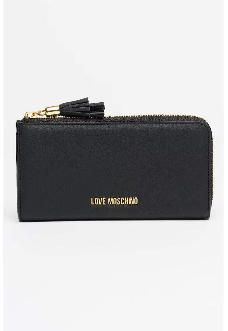 Love Moschino Портфейл от еко кожа с цип и метално лого