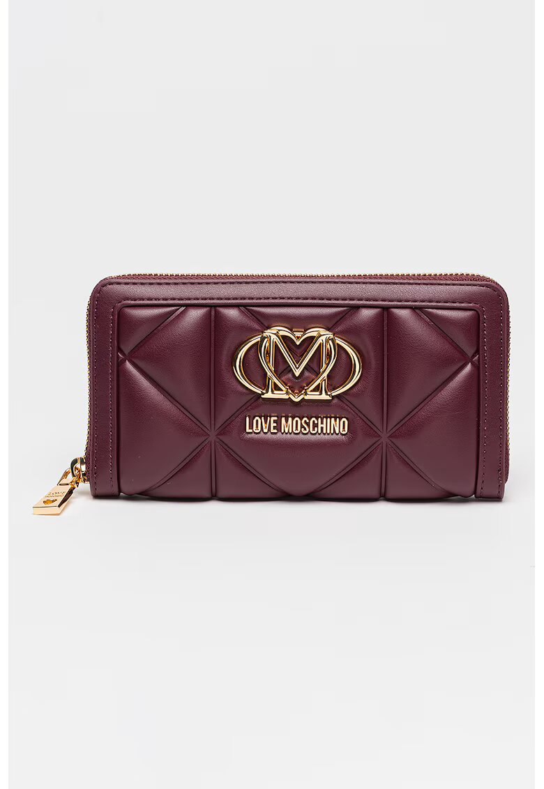 Love Moschino Портфейл от капитонирана еко кожа - Виолетов