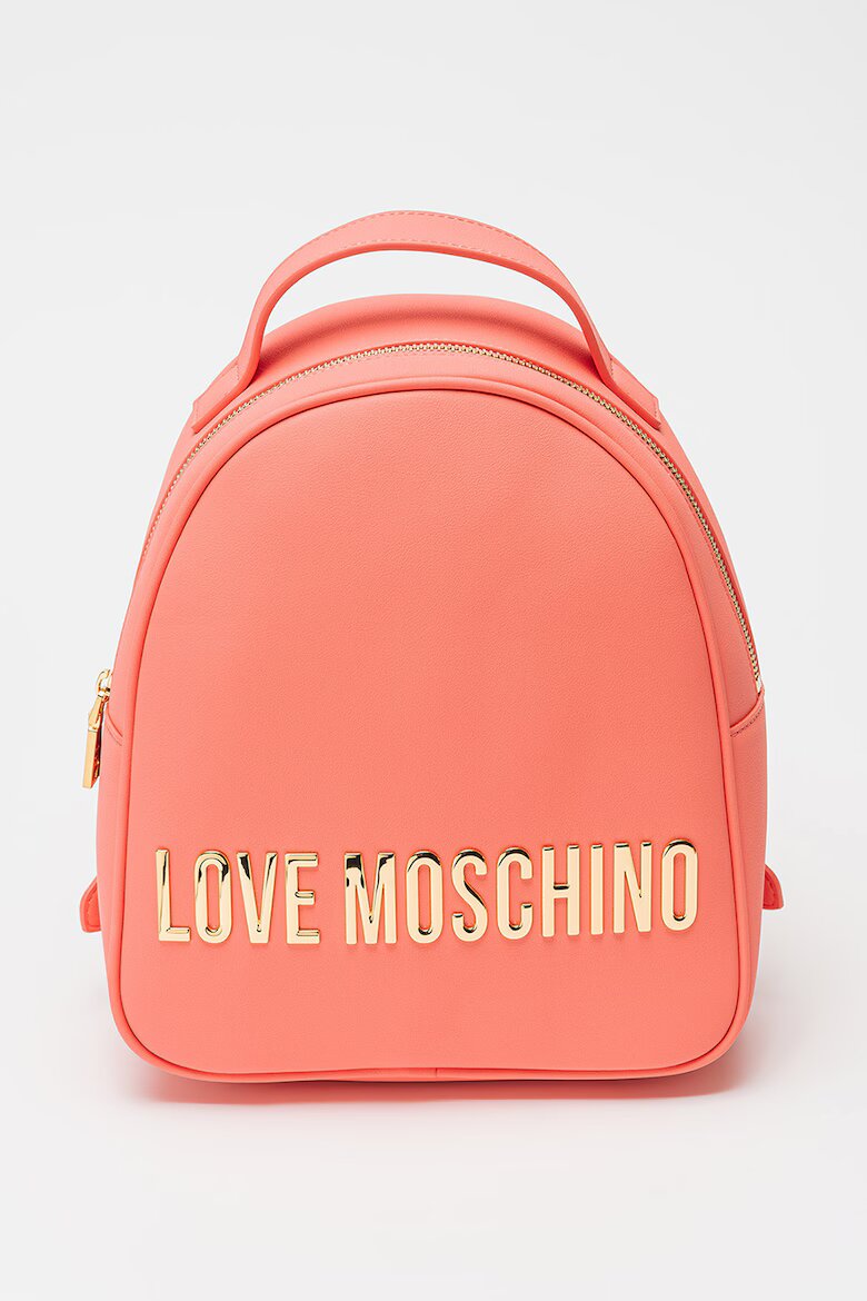 Love Moschino Раница от еко кожа с лого Розово