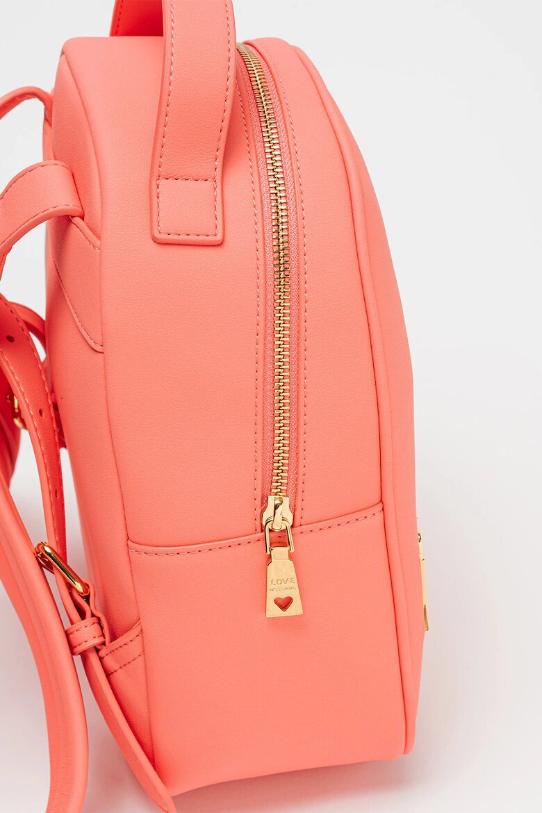 Love Moschino Раница от еко кожа с лого Розово