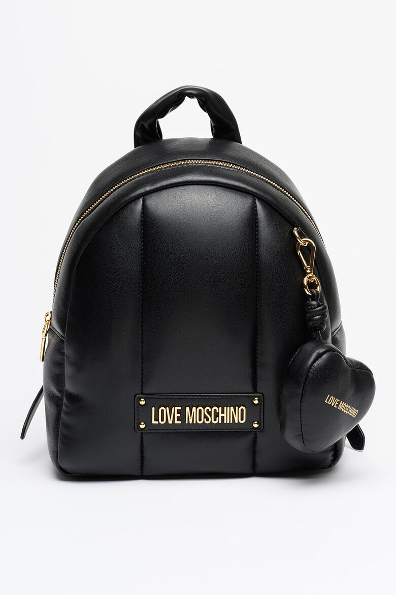 Love Moschino Раница с метално лого Черен