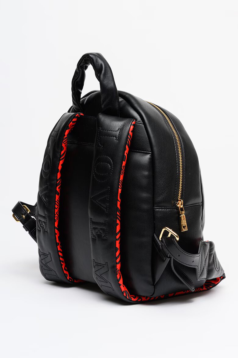 Love Moschino Раница с метално лого Черен