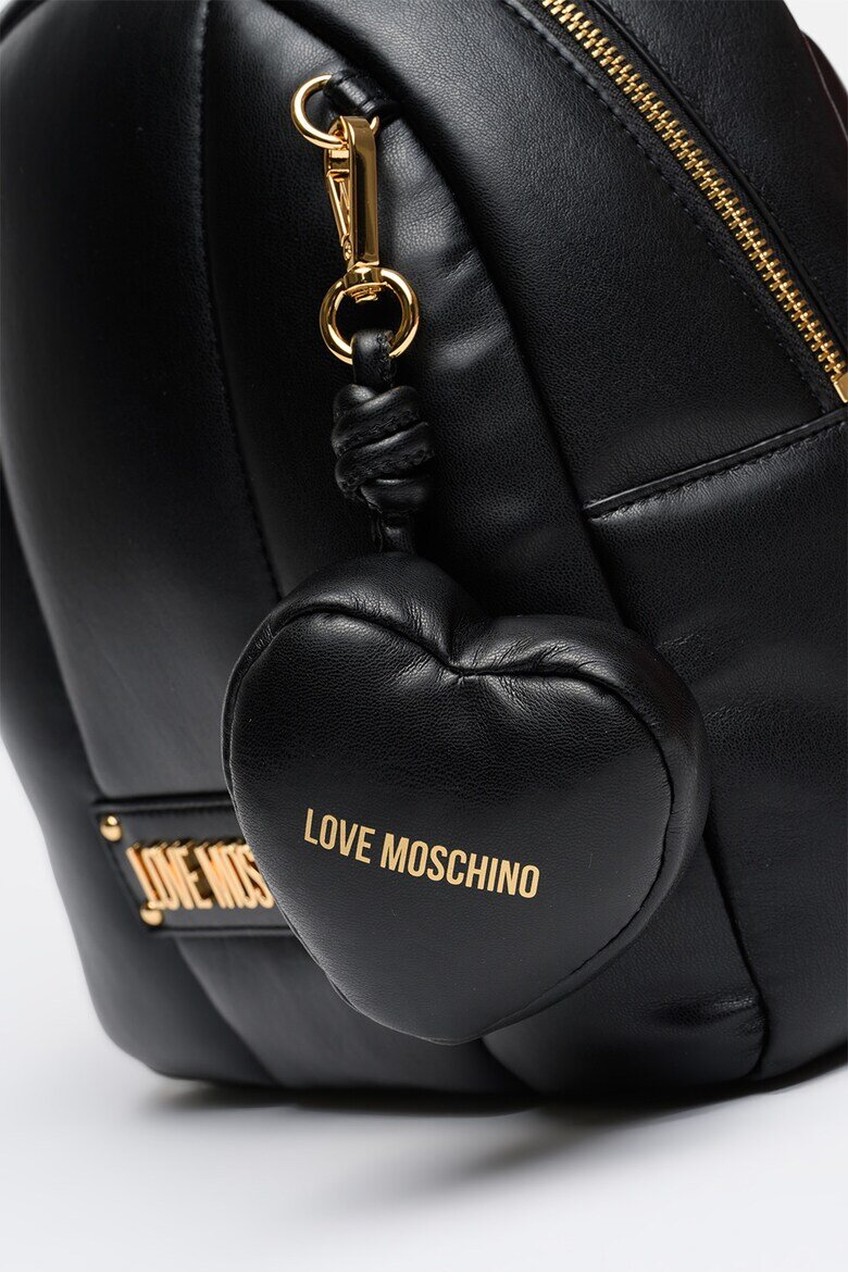 Love Moschino Раница с метално лого Черен