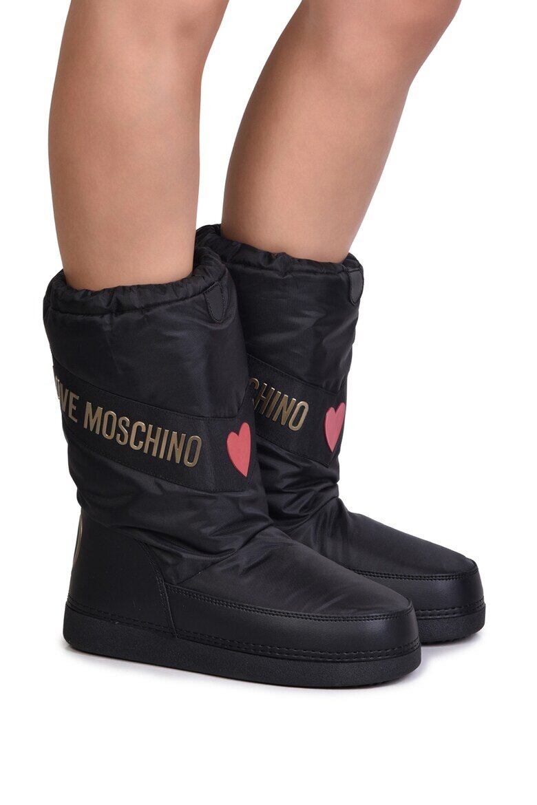 Love Moschino Зимни ботуши с халки за лесно обуване Червен/Черен