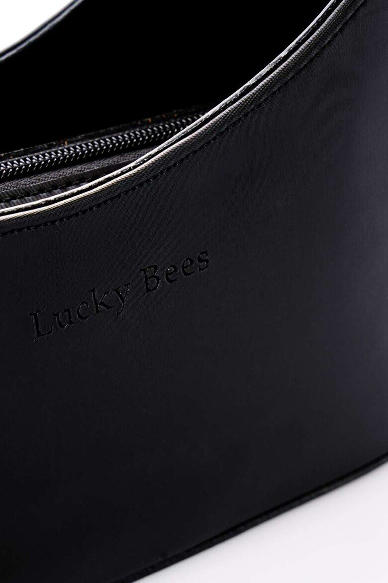Lucky Bees Асиметрична чанта от еко кожа Черен