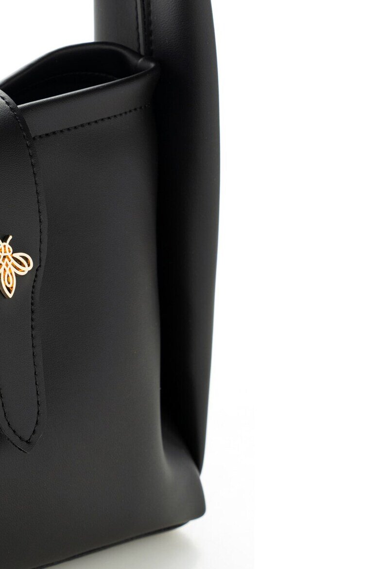 Lucky Bees Чанта от еко кожа с отделяща се презрамка Черен