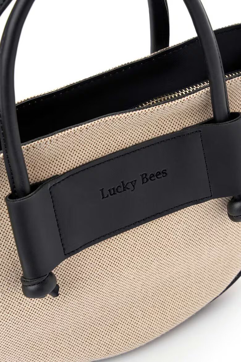 Lucky Bees Овална чанта през рамо Въглен сиво/Крем