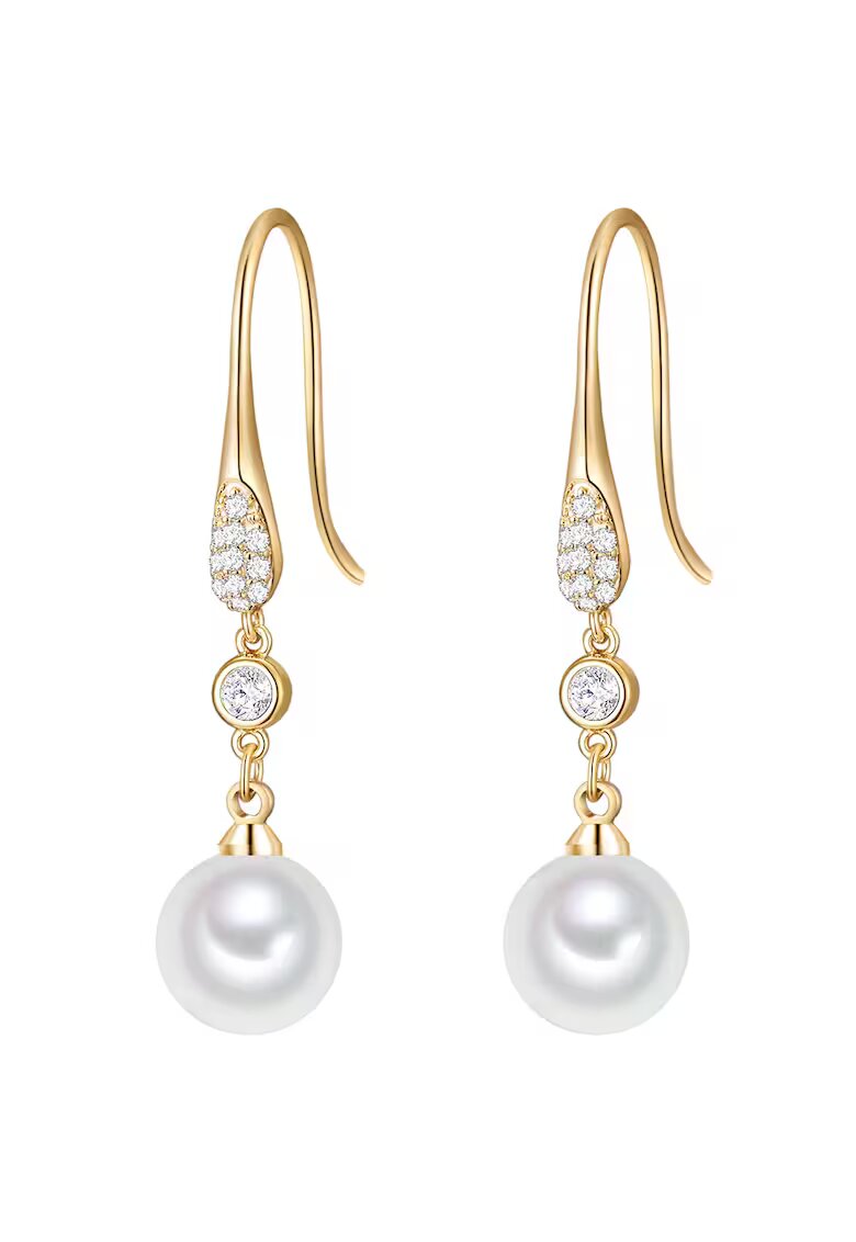 Lulu  Jane Обеци с покритие от 14K злато с перли