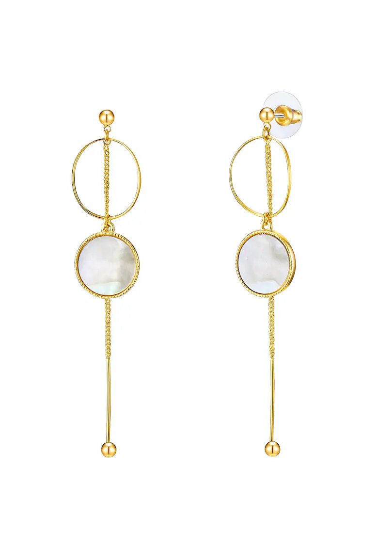 Lulu  Jane Обеци с покритие от 14K злато със седеф