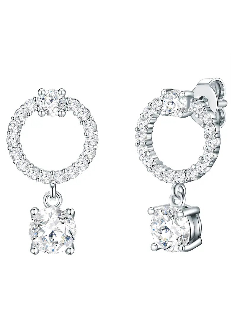 Lulu  Jane Обеци с родиево покритие и кристали Swarovski