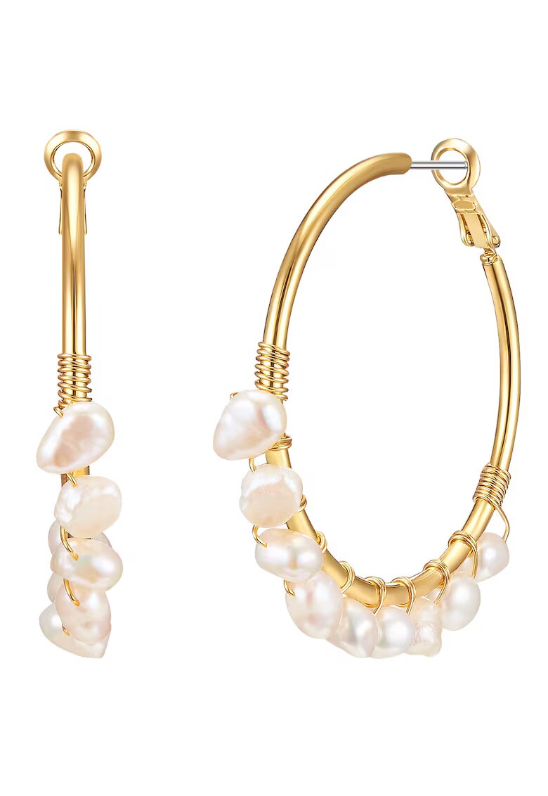 Lulu  Jane Обеци тип халки с покритие от 14K злато