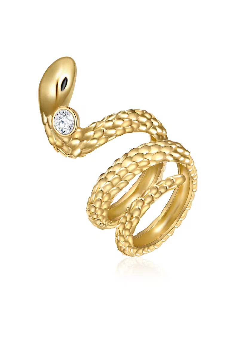 Lulu  Jane Пръстен с 14K златно покритие и змийски дизайн