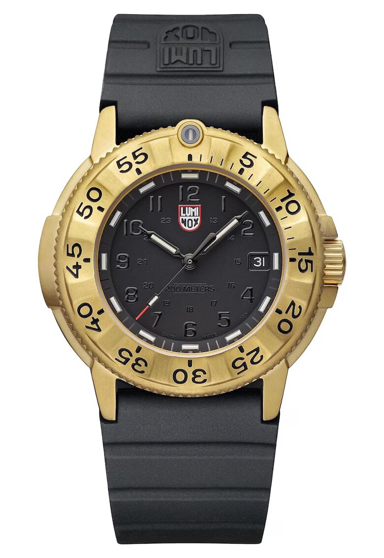 Luminox Часовник Navy SEAL Foundation 3220 XS.3221.NSF - кварцов механизъм Ronda 515 - черен - каучукова каишка - водоустойчивост 200м
