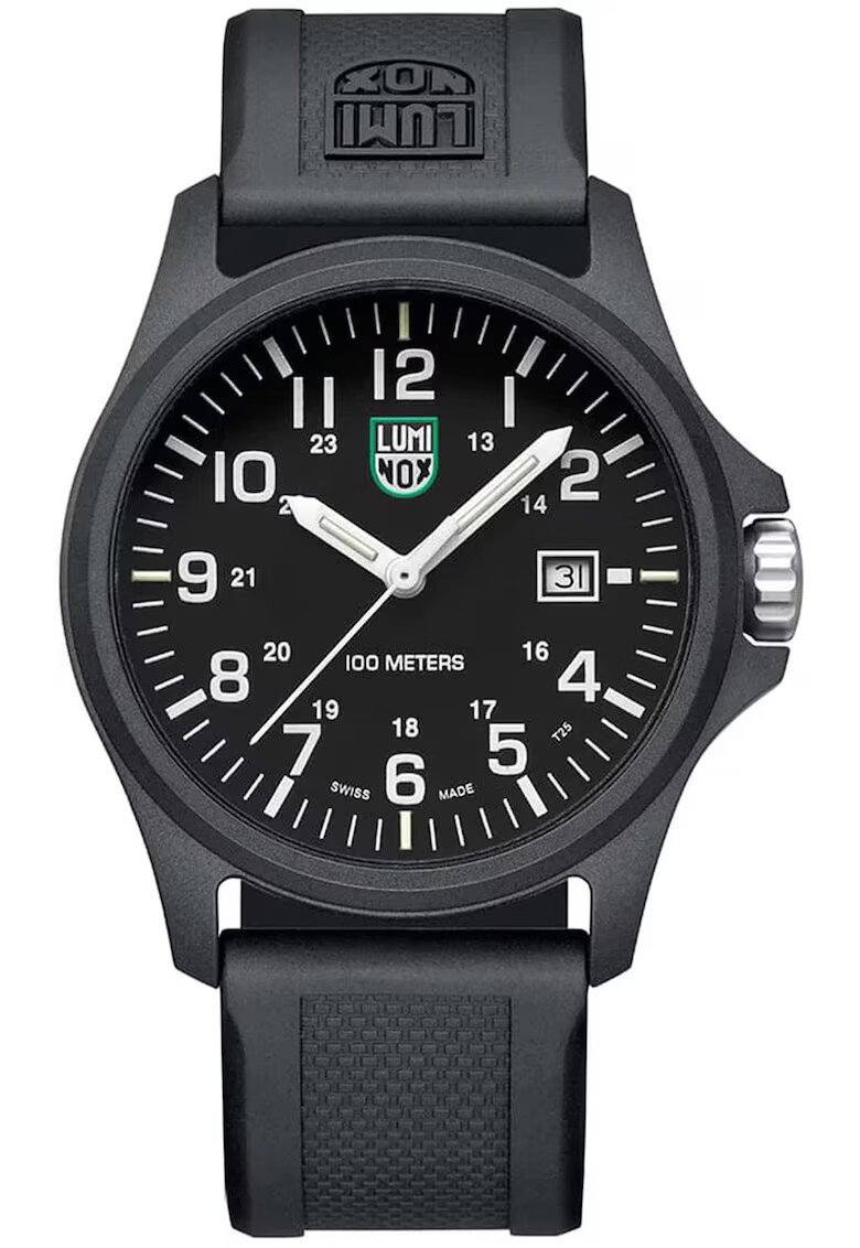 Luminox Часовник за мъже Carbonox 2400 - водоустойчив 100м - карбонов корпус - каучукова каишка - черен