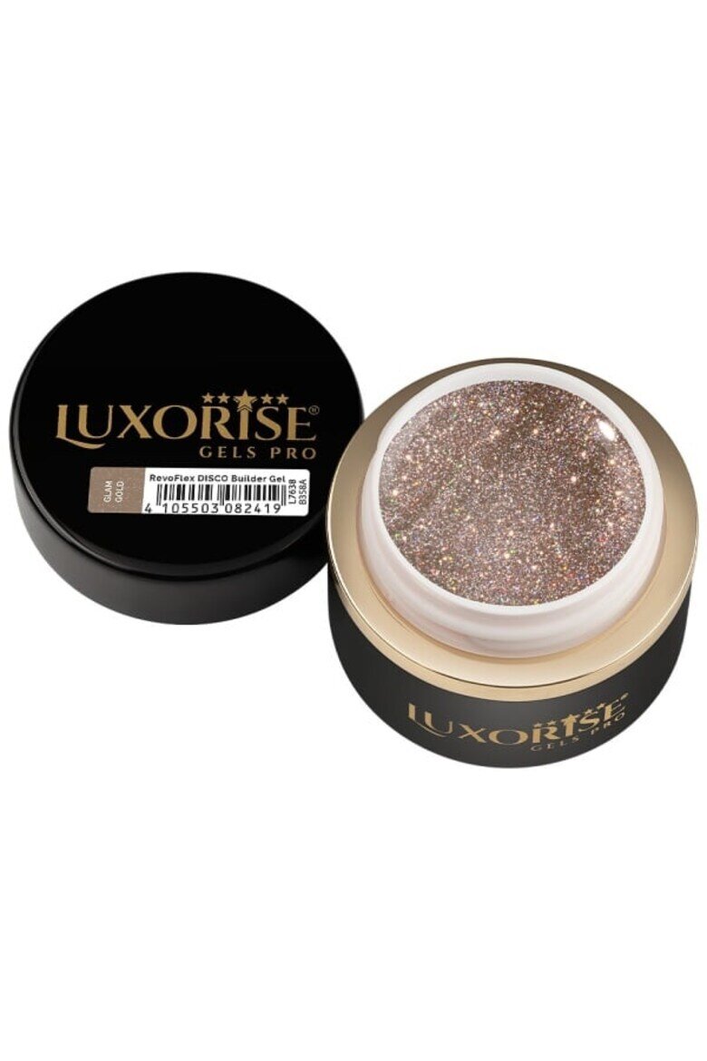 Luxorise RevoFlex Disco UV гел за екстеншъни на нокти 15 мл Glam Gold