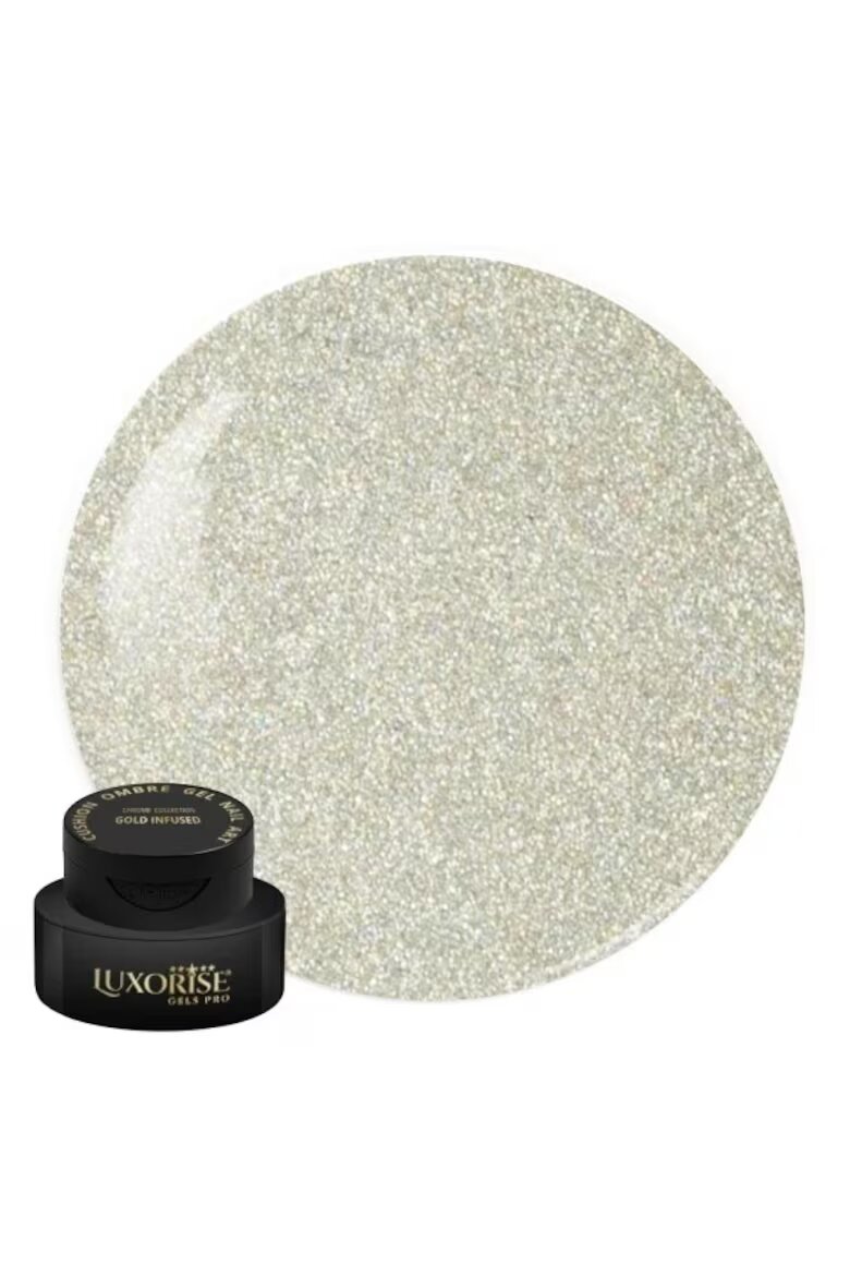 Luxorise UV гел за нокти Babyboomer Cushion Ombre Chrome - Gold Infused 2ml