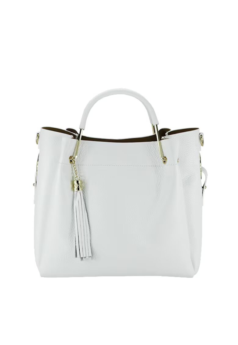 Made in Italy Чанта от естествена кожа Ariana 123 - 33x30x13 см - Бяла 14144