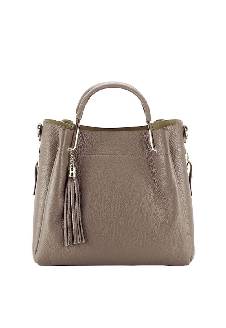 Made in Italy Черна чанта от естествена кожа Ariana 124 8836 - Светлокафяв
