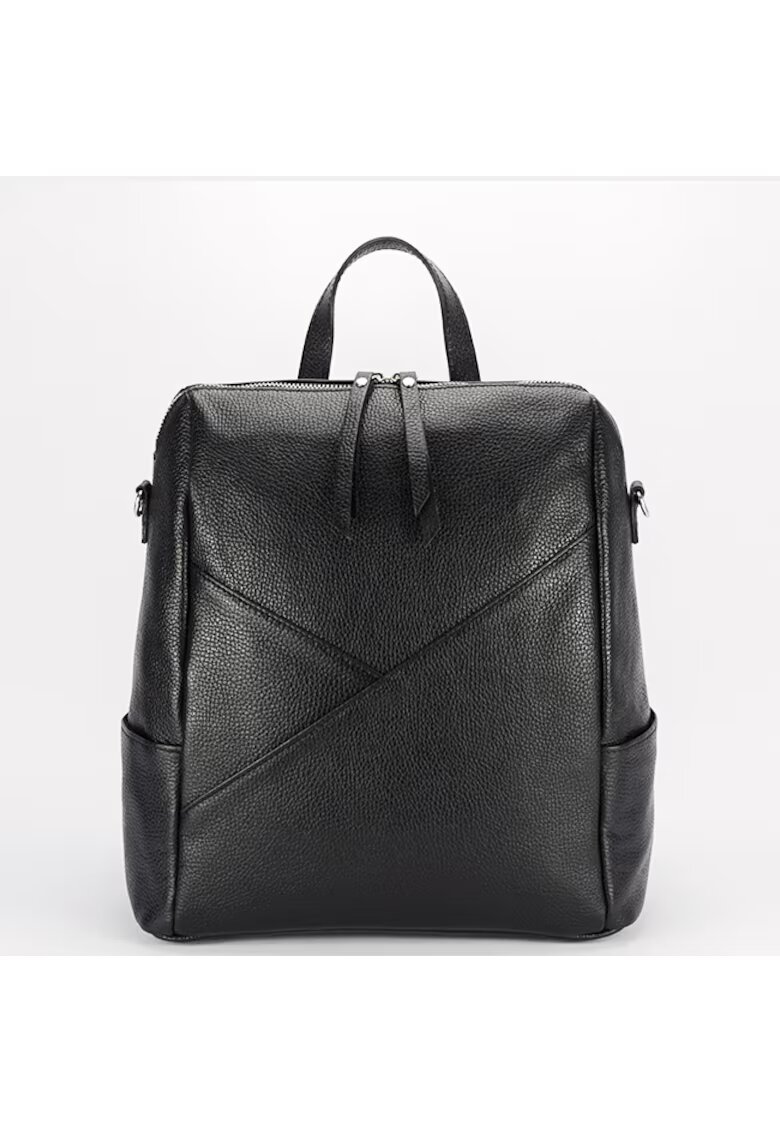 Made in Italy Черна раница от естествена кожа 8918 122 Черна