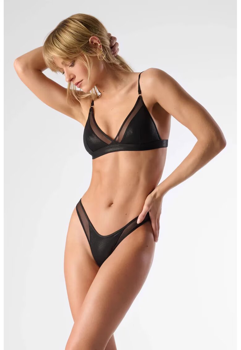 Maison Close Bathing Bra With See-through Details - Черен