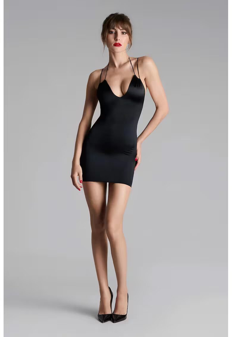 Maison Close Sleeveless Mini Dress With Open Back1 - Черен