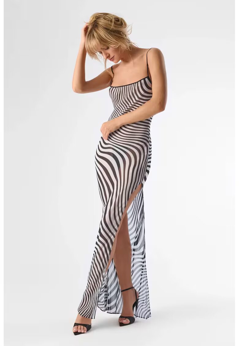 Maison Close Striped See-through Maxi Dress