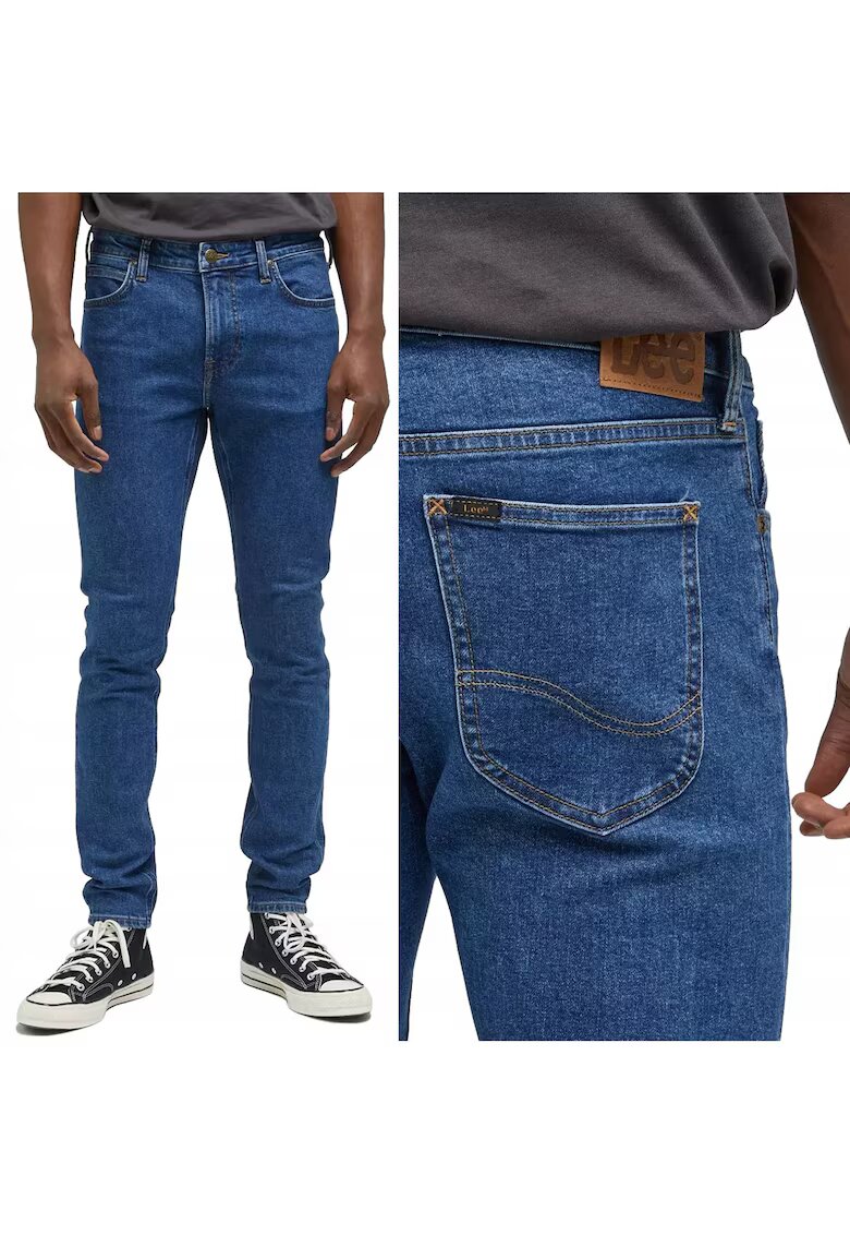 Malone Мъжки дънки W31 L32 skinny синьо - камък - средна талия - допълнителна еластичност
