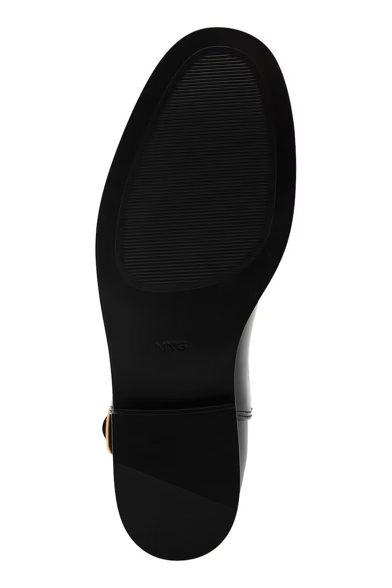 Mango Боти Chelsea от еко кожа с декоративни каишки Черен