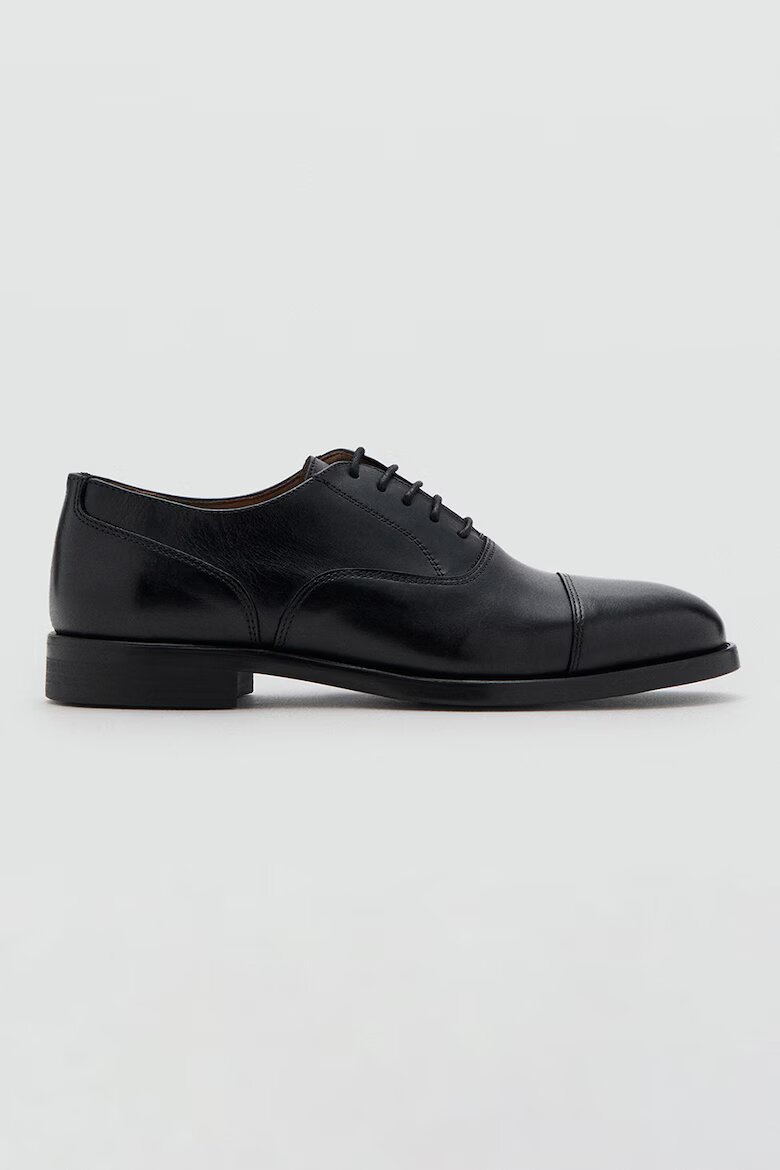 Mango Кожени обувки Oxford Черен