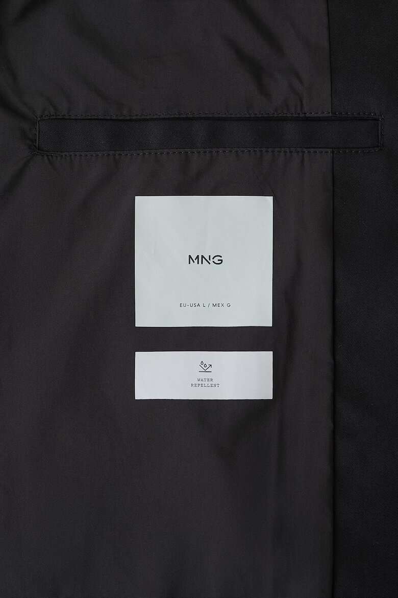 Mango Непромокаемо палто с остри ревери Черен