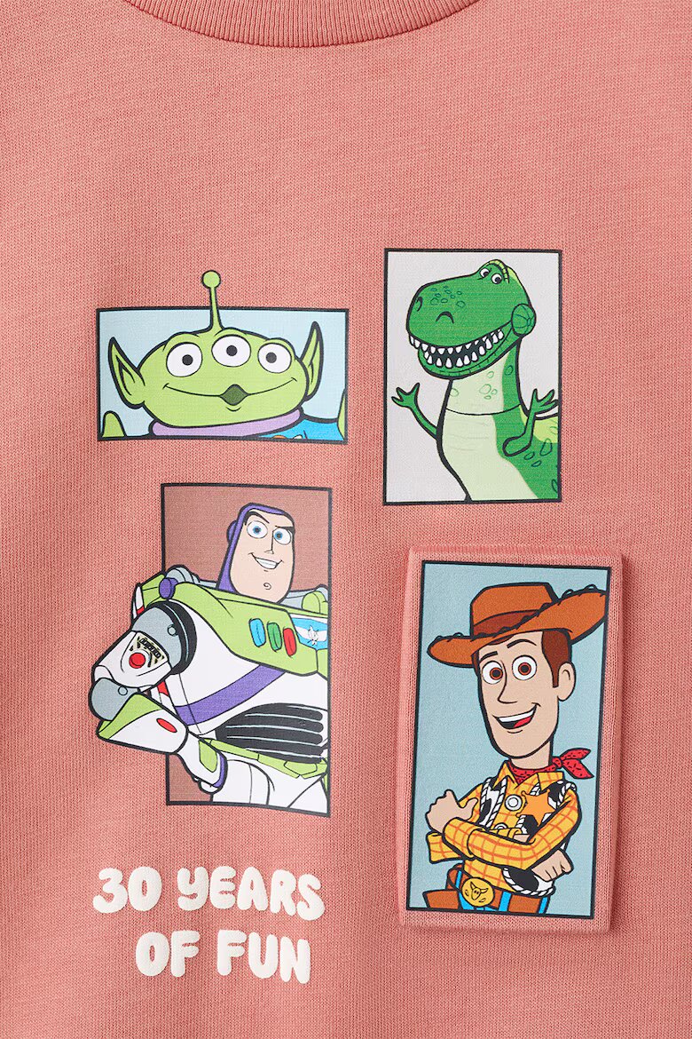 Mango Памучна блуза с принт на Toy Story Зелен/Корал
