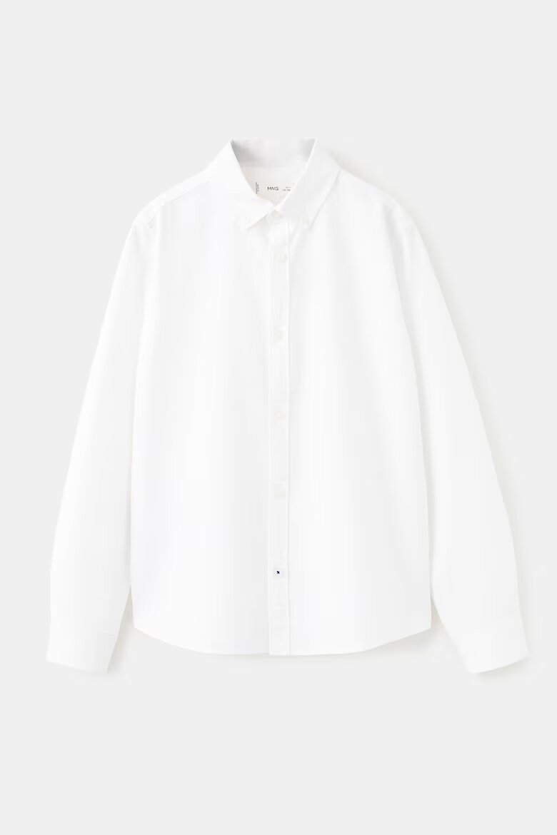 Mango Памучна риза с яка Oxford Бял