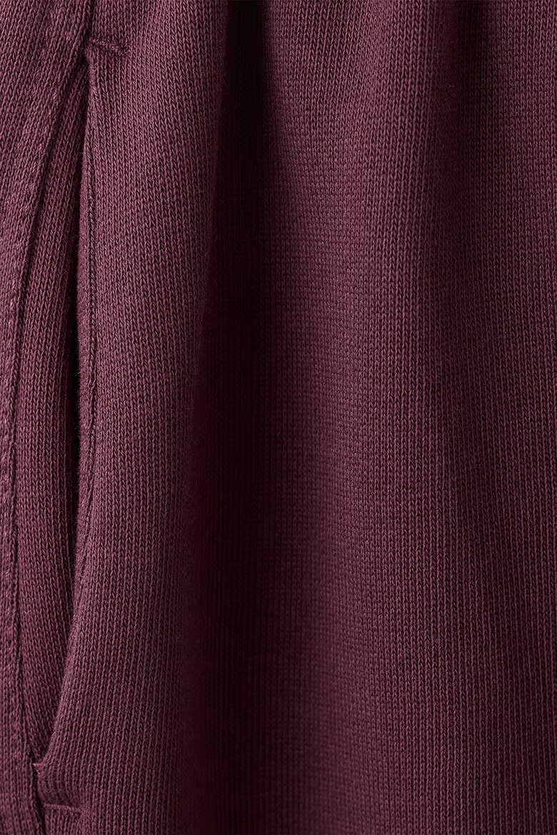 Mango Скосен памучен спортен панталон Тъмновиолетов