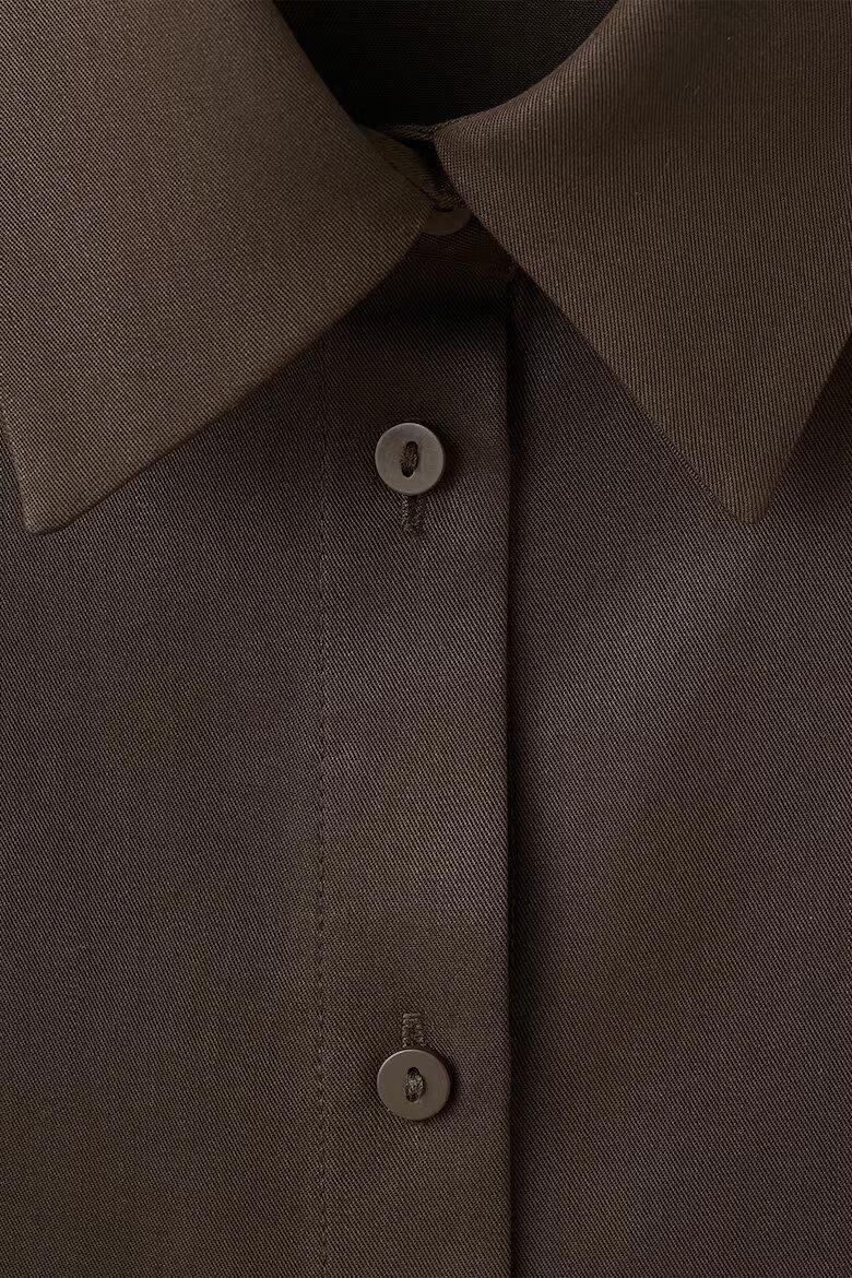 Mango Свободна риза Тъмнокафяв