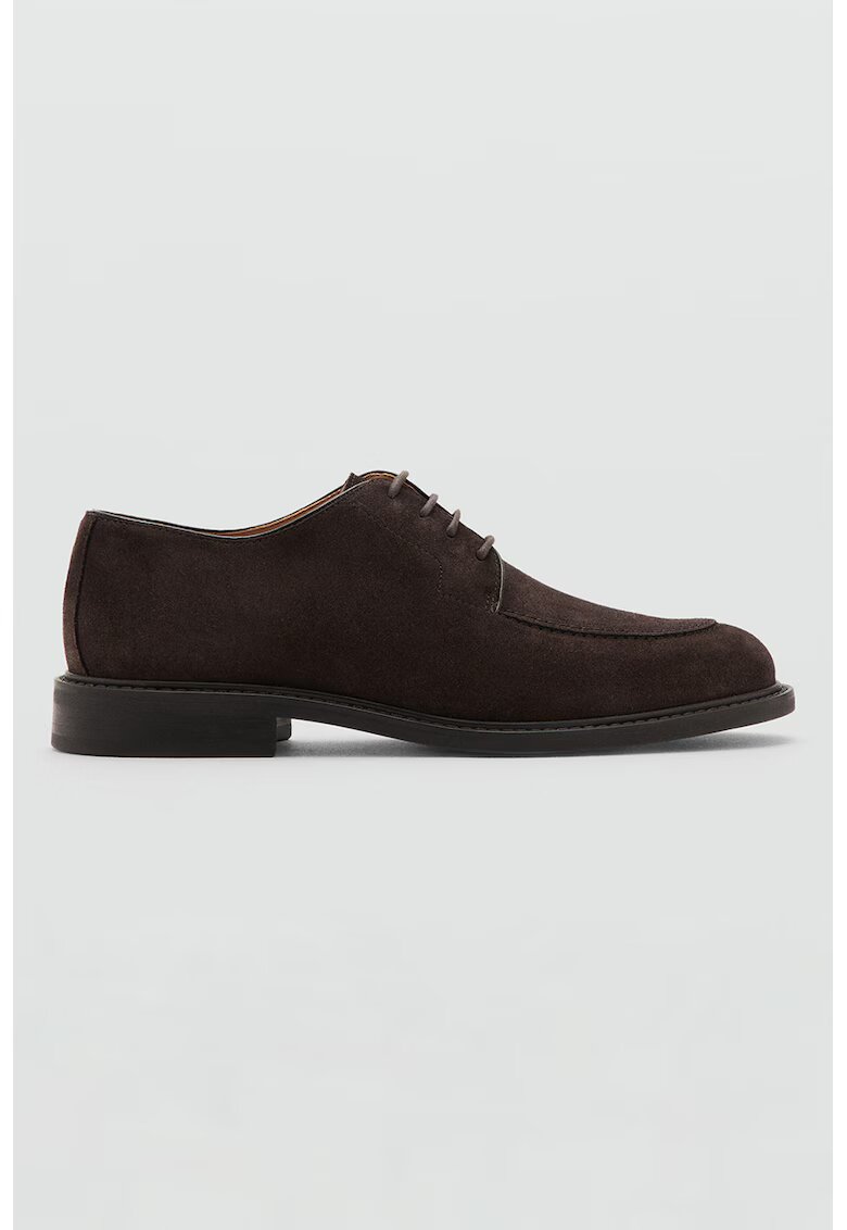 Mango Велурени обувки Derby