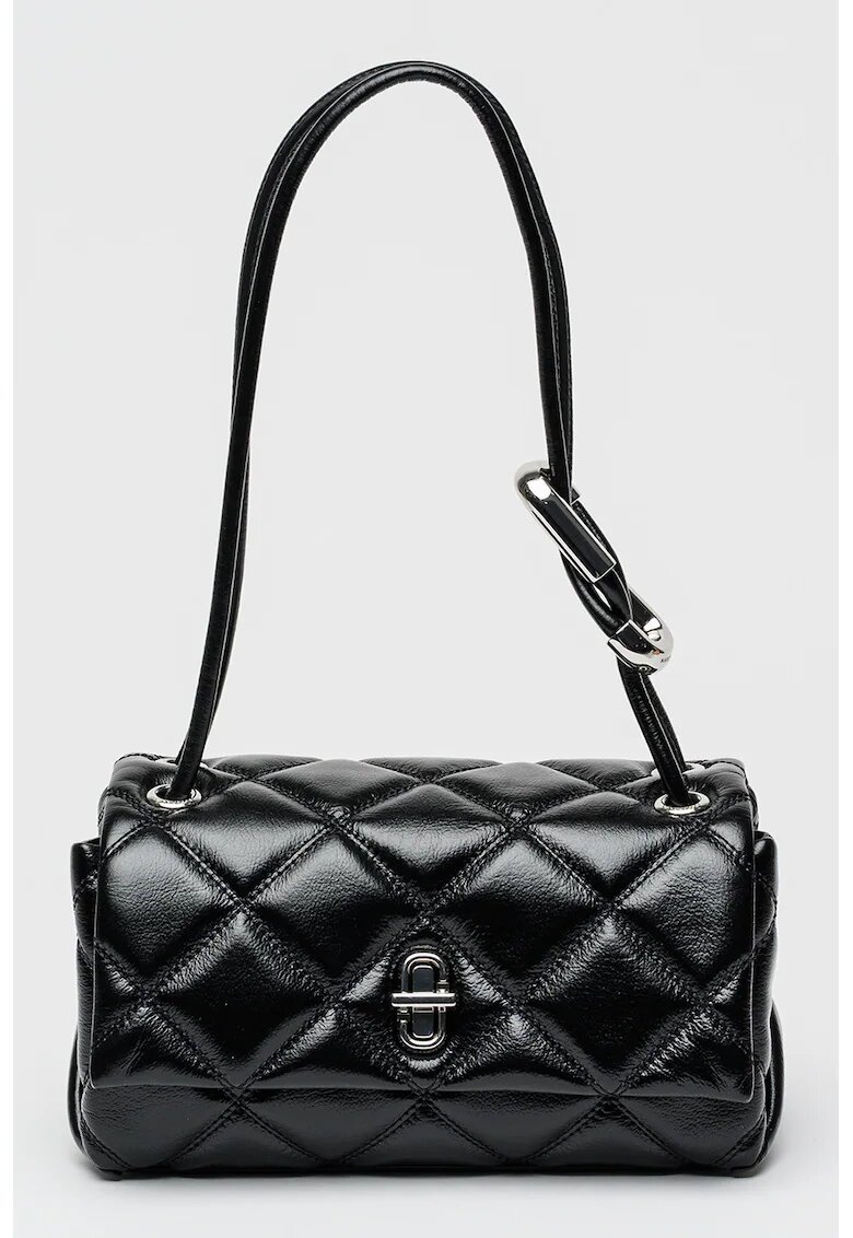 Marc Jacobs Капитонирана кожена чанта Baguette - Черен