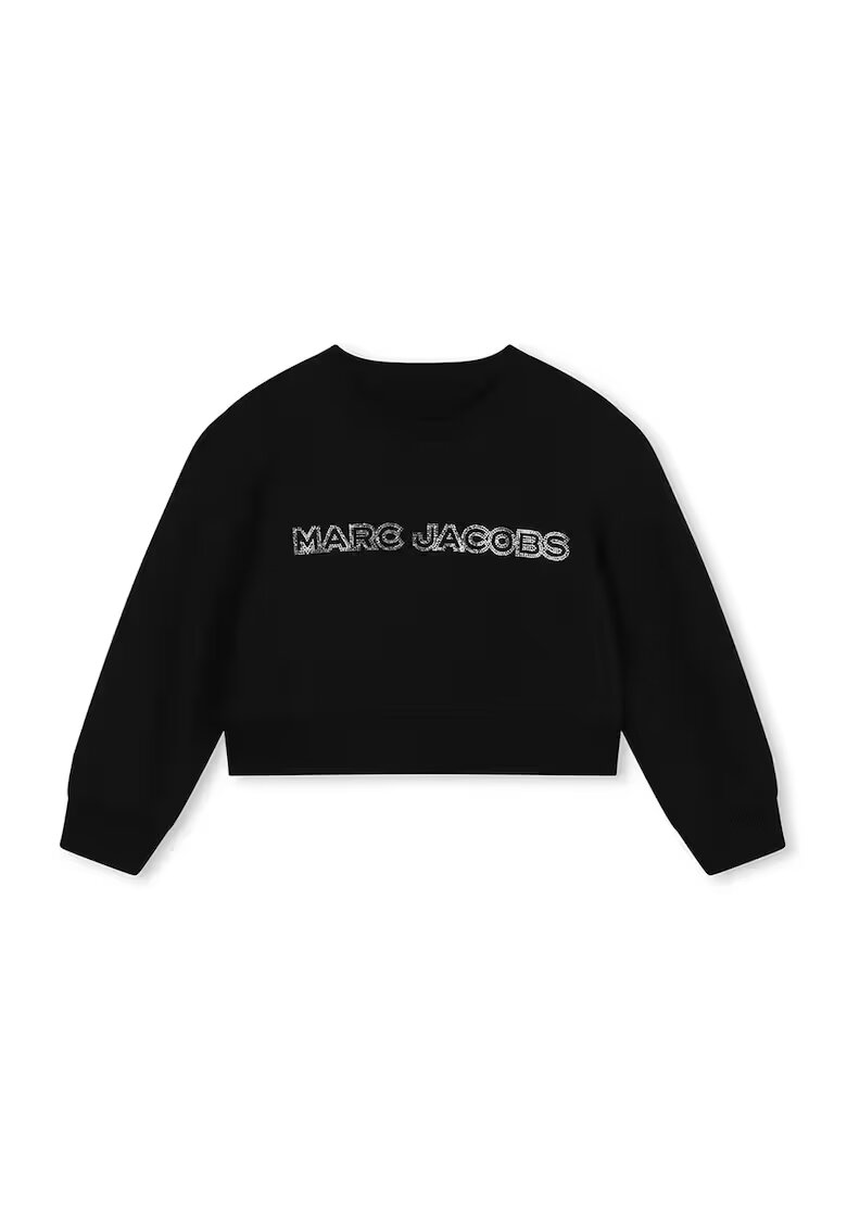 Marc Jacobs Памучен суитшърт с декоративни камъни - Черен/Сребрист