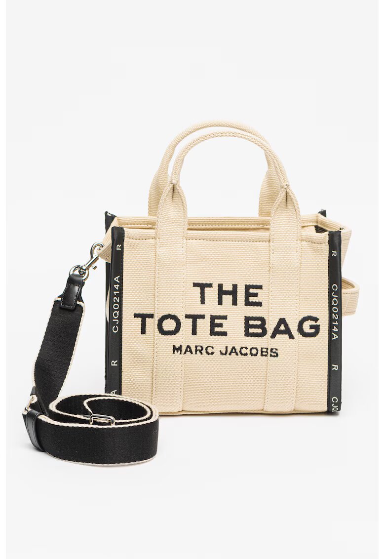 Marc Jacobs Шопинг чанта The Mini Toe с надпис - Черен/Бежов
