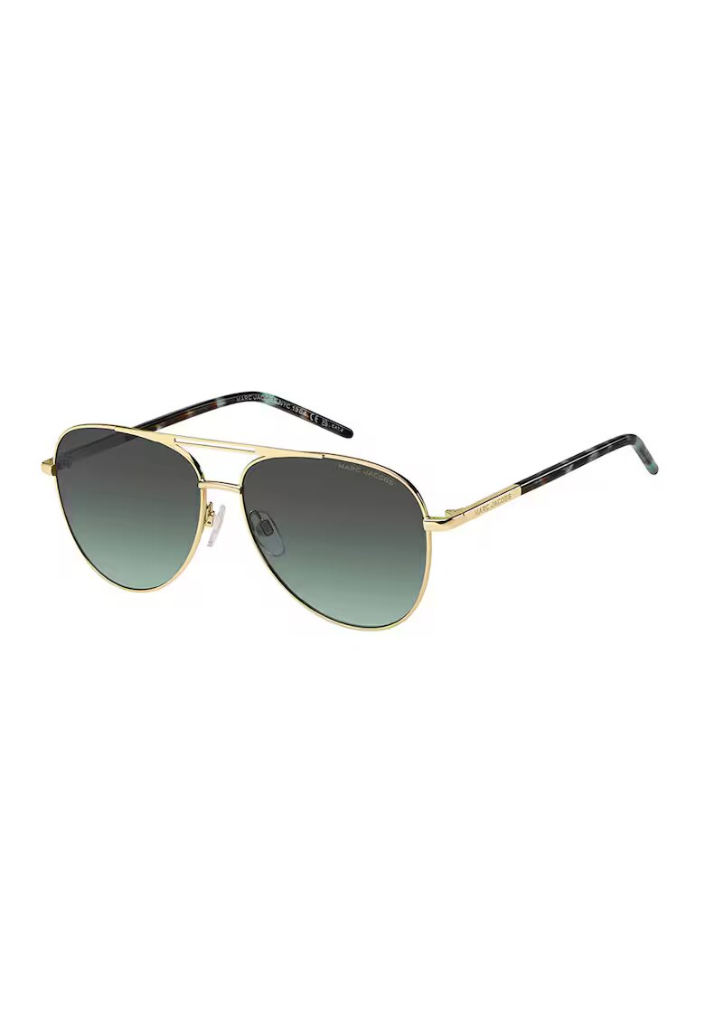 Marc Jacobs Слънчеви очила Aviator с метална рамка - Зелен/Златист/Тъмнокафяв