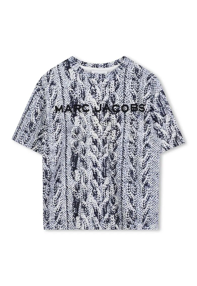 Marc Jacobs Тениска с шарка и лого - Бял/Тъмносин
