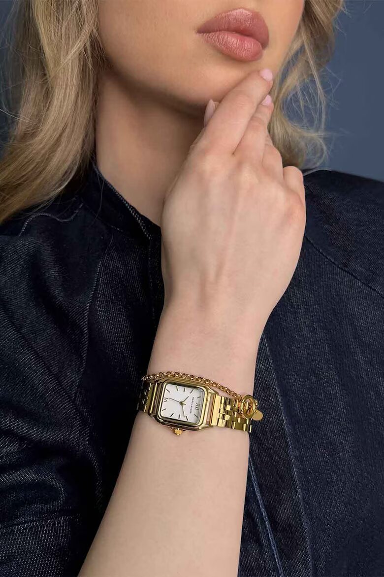 Marc Lauder Часовник с верижка от неръждаема стомана Златист