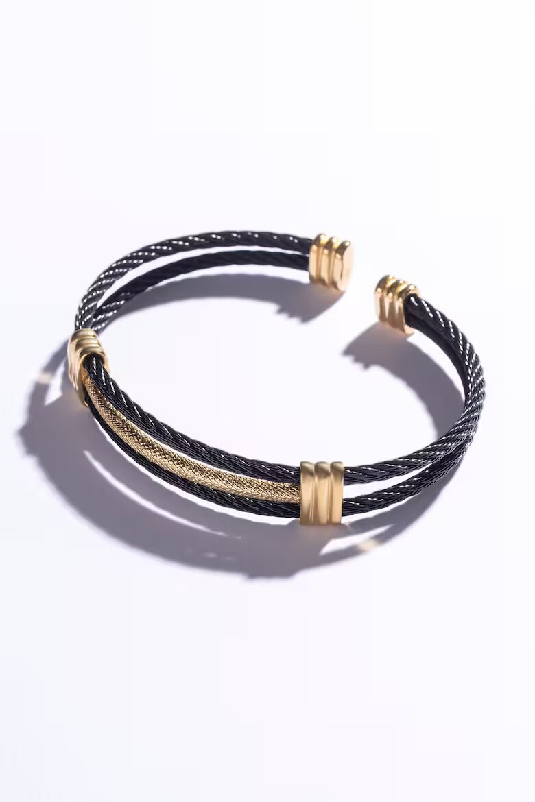 Marc Malone Гривна от инокс с 18K злато Златист/Черен