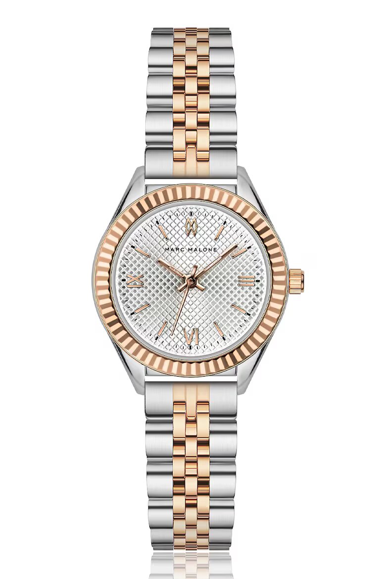 Marc Malone Кварцов часовник с двуцветна верижка Rose Gold/Сребрист