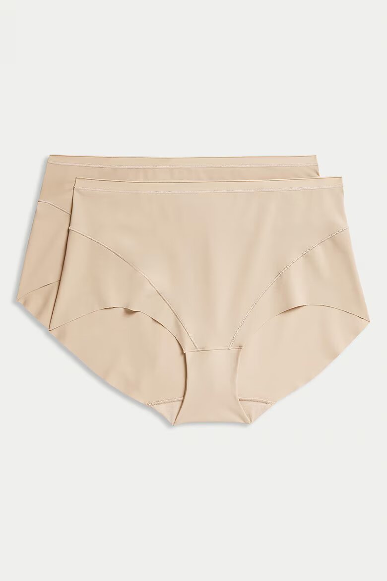 Marks & Spencer Безшевни бикини хипстър 2 чифта Светло бежово