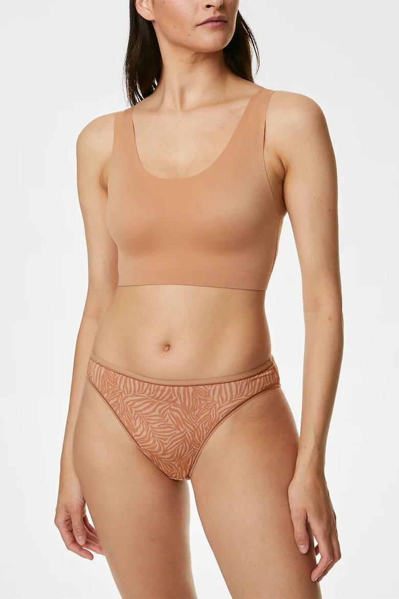 Marks & Spencer Бикини от микрофибър - 5 чифта Канелено кафяво/Бежов