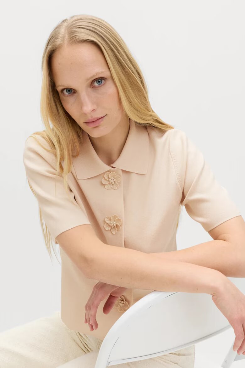 Marks & Spencer Блуза с флорални детайли Камел