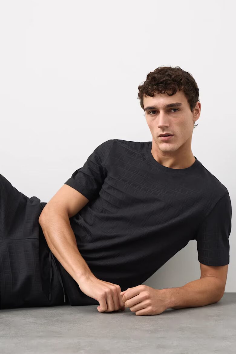 Marks & Spencer Горна пижама с памук с релеф Черен